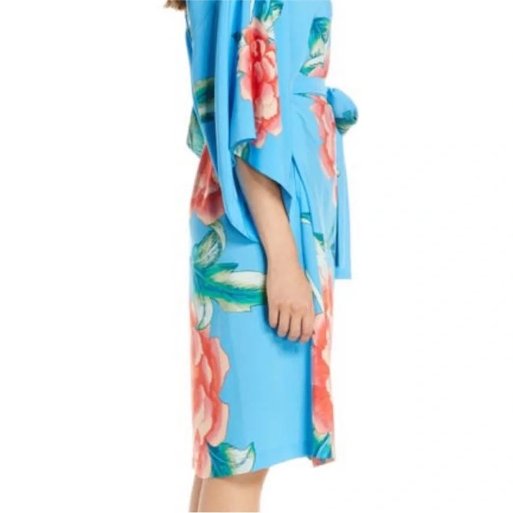 Natori Robe Nova Blue Floral Robe Size Small